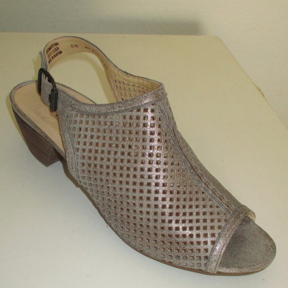 Paul Green Womens Leather Slingback 2" Heel Sandal Shoe - Size 7.5M or 5.5 UK